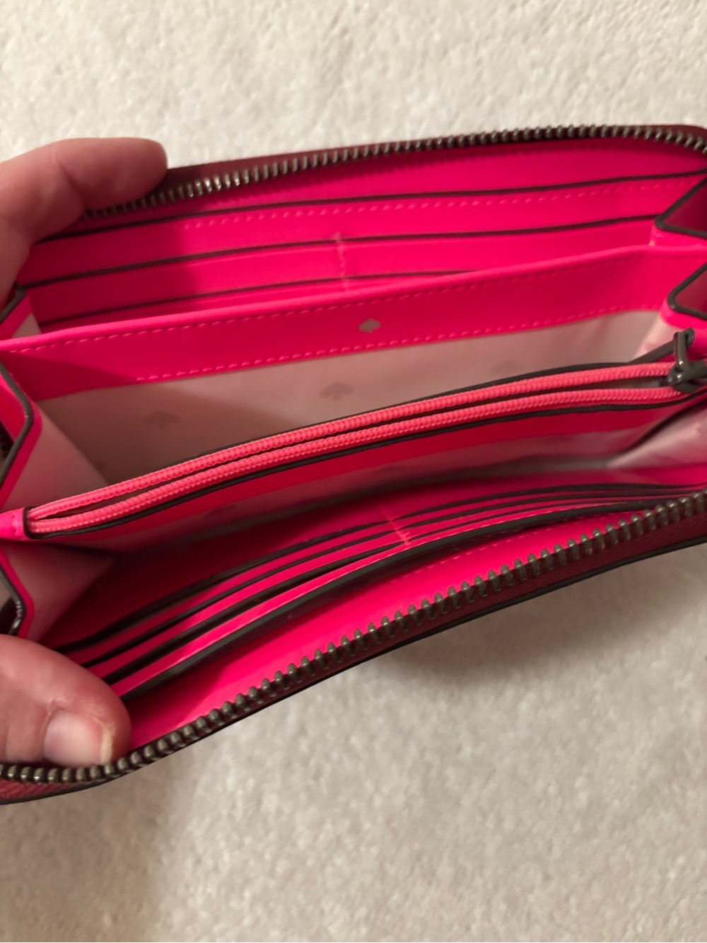 kate spade Red and Pink Heart-Stripe Zip Wallet - Picture 10 of 15
